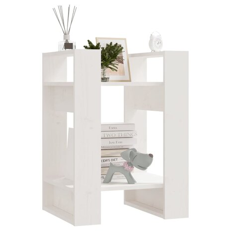 Boekenkast/kamerscherm 41x35x57 cm massief grenenhout wit 7