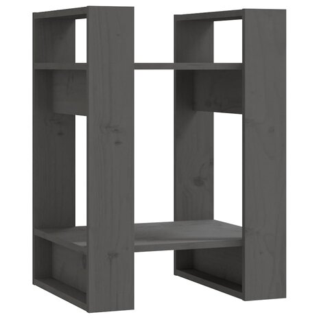 Boekenkast/kamerscherm 41x35x57 cm massief grenenhout grijs 2
