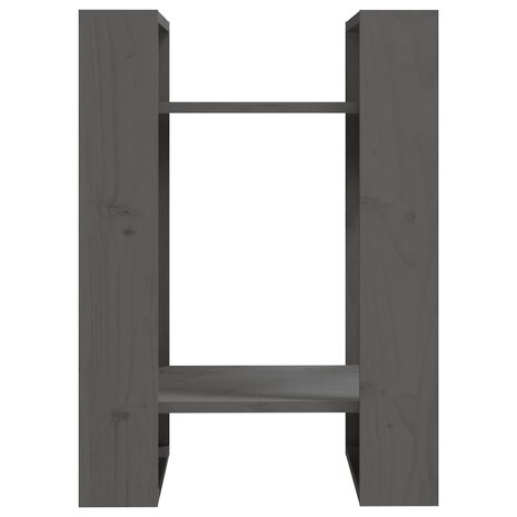 Boekenkast/kamerscherm 41x35x57 cm massief grenenhout grijs 3