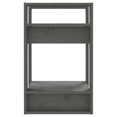 Boekenkast/kamerscherm 41x35x57 cm massief grenenhout grijs 4