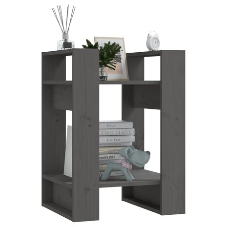 Boekenkast/kamerscherm 41x35x57 cm massief grenenhout grijs 7