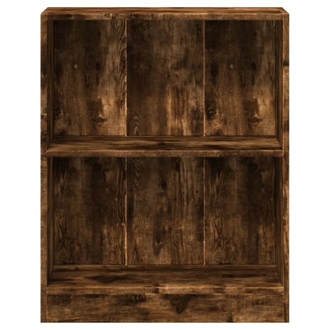 Boekenkast 60x24x76 cm bewerkt hout gerookt eikenkleurig 5