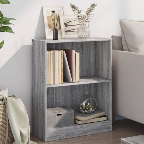 Boekenkast 60x24x76 cm bewerkt hout grijs sonoma eikenkleurig 1