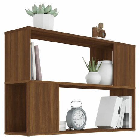 Boekenkast 100x24x63 cm bewerkt hout bruin eikenkleur 4