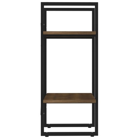 Boekenkast 2-laags 40x30x70 cm bewerkt hout bruin eikenkleur 6