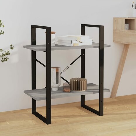 Boekenkast 60x30x70 cm bewerkt hout grijs sonoma eikenkleurig 1