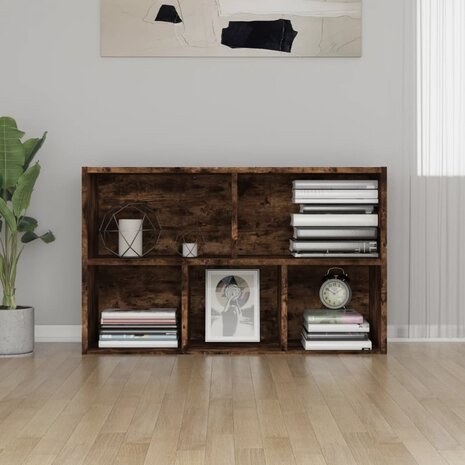 Boekenkast/dressoir 50x25x80 cm bewerkt hout gerookt eikenkleur 3