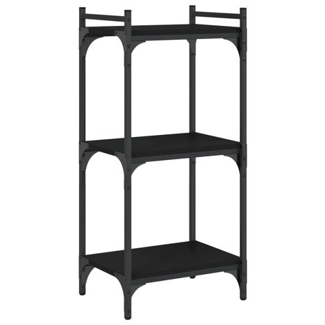 Boekenkast 3-laags 40x30x86 cm bewerkt hout zwart 2