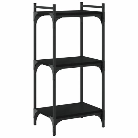 Boekenkast 3-laags 40x30x86 cm bewerkt hout zwart 6