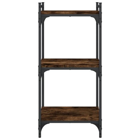Boekenkast 3-laags 40x30x86 cm bewerkt hout gerookt eikenkleur 4