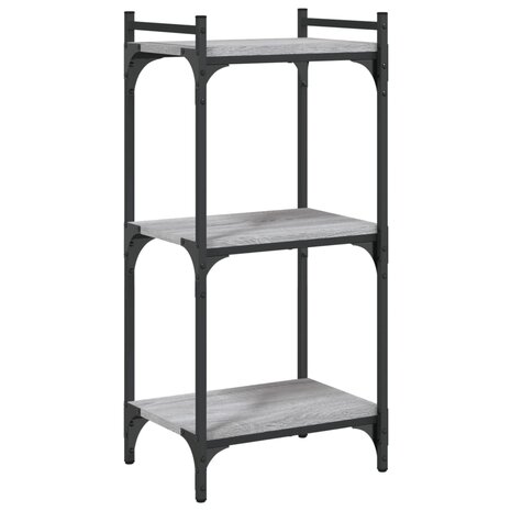 Boekenkast 3-laags 40x30x86 cm bewerkt hout grijs sonoma 2