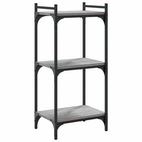 Boekenkast 3-laags 40x30x86 cm bewerkt hout grijs sonoma 6