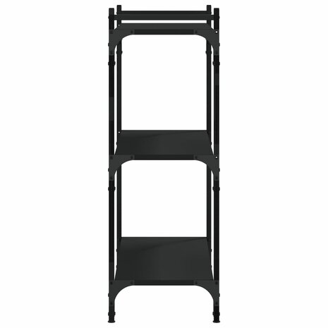 Boekenkast 3-laags 80x30x86 cm bewerkt hout zwart 5