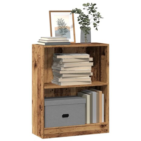 Boekenkast 60x24x76 cm bewerkt hout oud houtkleurig 1