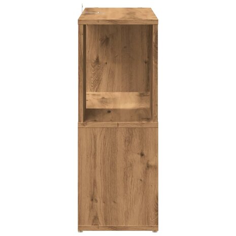 Boekenkast 60x24x63 cm bewerkt hout artisanaal eikenkleur 5