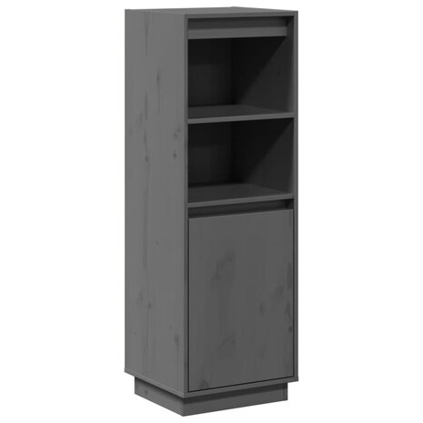 Hoge kast 37x34x110 cm massief grenenhout grijs 2