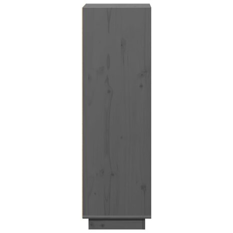 Hoge kast 37x34x110 cm massief grenenhout grijs 6