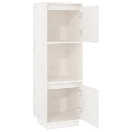 Hoge kast 38x35x117 cm massief grenenhout wit 4