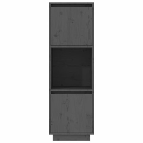Hoge kast 38x35x117 cm massief grenenhout grijs 3