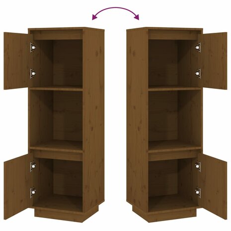 Hoge kast 38x35x117 cm massief grenenhout honingbruin 7