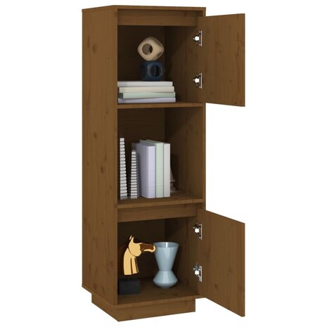 Hoge kast 38x35x117 cm massief grenenhout honingbruin 9