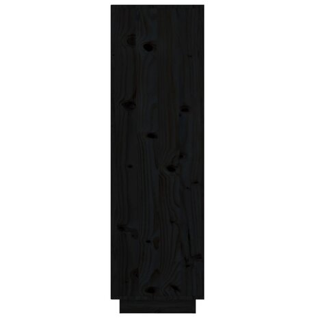 Hoge kast 38x35x117 cm massief grenenhout zwart 5