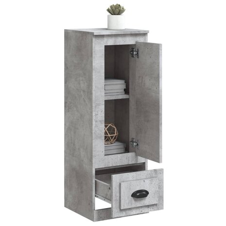 Hoge kast 36x35,5x103,5 cm bewerkt hout betongrijs 4