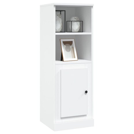 Hoge kast 36,35,5x103,5 cm bewerkt hout wit 4