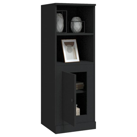 Hoge kast 36x35,5x103,5 cm bewerkt hout zwart 5