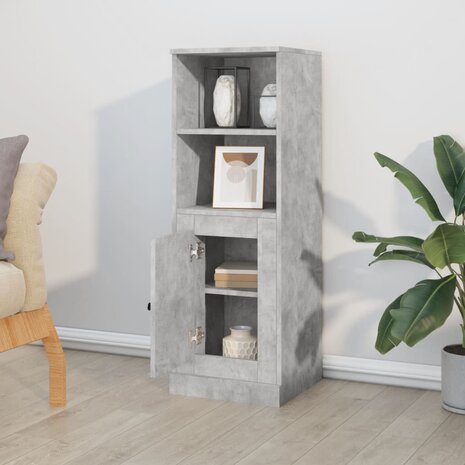 Hoge kast 36x35,5x103,5 cm bewerkt hout betongrijs 3