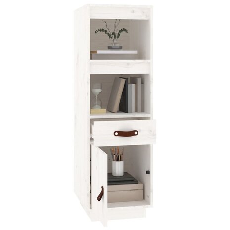 Hoge kast 34x40x108,5 cm massief grenenhout wit 4