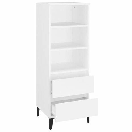 Hoge kast 40x36x110 cm bewerkt hout wit 4