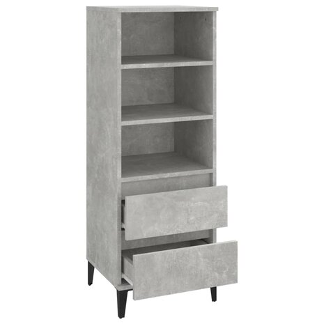 Hoge kast 40x36x110 cm bewerkt hout betongrijs 4