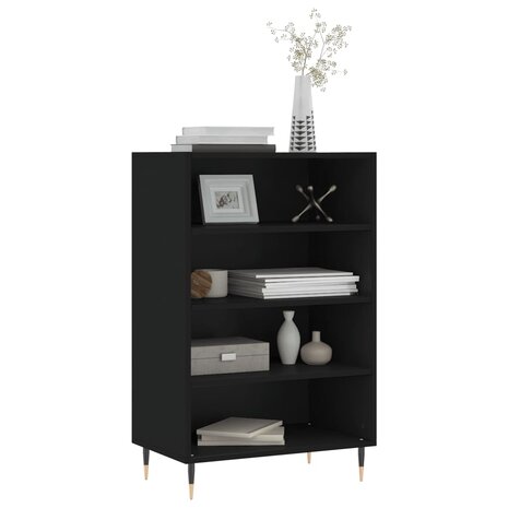 Hoge kast 57x35x90 cm bewerkt hout zwart 3