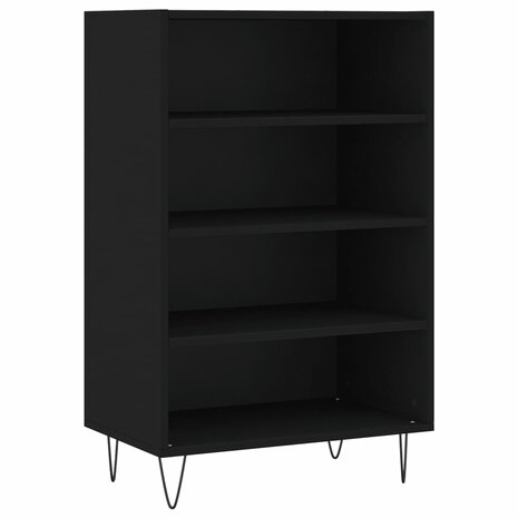 Hoge kast 57x35x90 cm bewerkt hout zwart 2