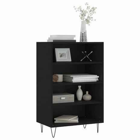 Hoge kast 57x35x90 cm bewerkt hout zwart 3