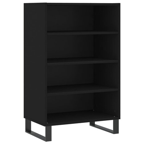 Hoge kast 57x35x90 cm bewerkt hout zwart 2