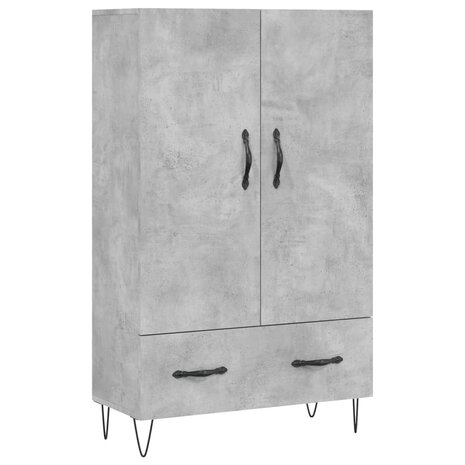 Hoge kast 69,5x31x115 cm bewerkt hout betongrijs 2