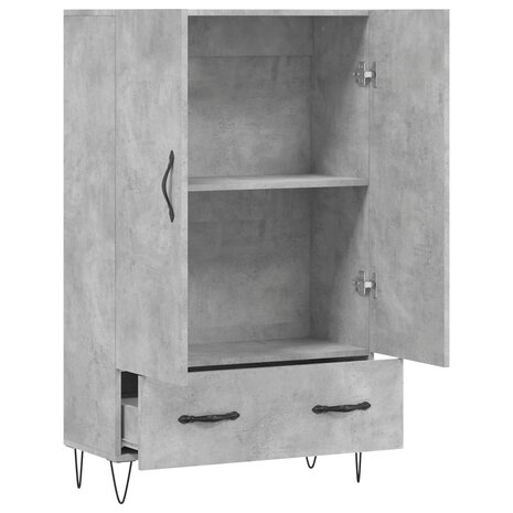 Hoge kast 69,5x31x115 cm bewerkt hout betongrijs 5