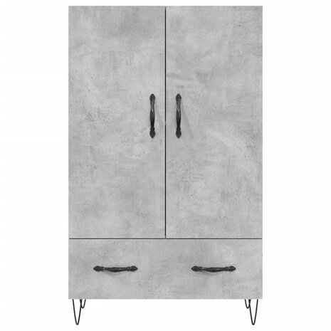 Hoge kast 69,5x31x115 cm bewerkt hout betongrijs 6
