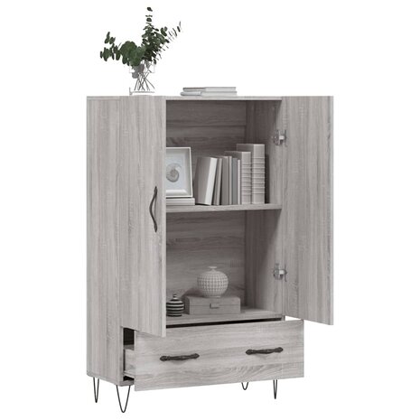 Hoge kast 69,5x31x115 cm bewerkt hout grijs sonoma eikenkleurig 4