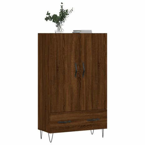 Hoge kast 69,5x31x115 cm bewerkt hout bruin eikenkleur 3