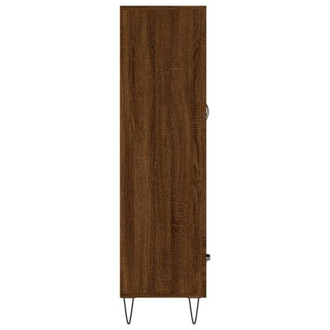 Hoge kast 69,5x31x115 cm bewerkt hout bruin eikenkleur 7