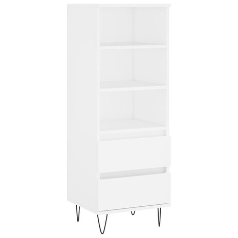 Hoge kast 40x36x110 cm bewerkt hout wit 2