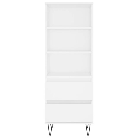 Hoge kast 40x36x110 cm bewerkt hout wit 5