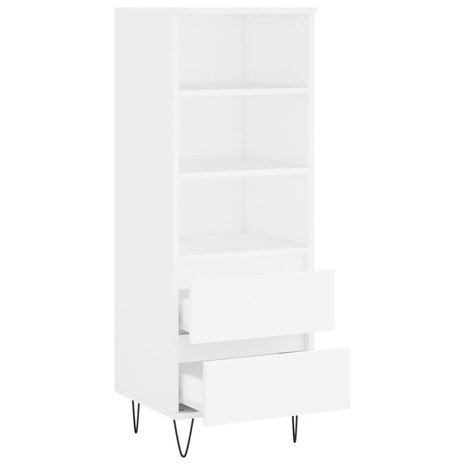Hoge kast 40x36x110 cm bewerkt hout wit 6
