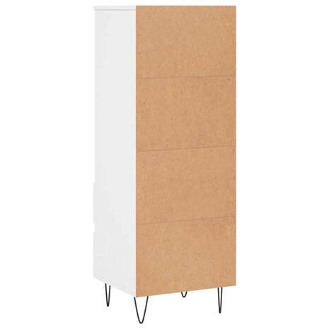 Hoge kast 40x36x110 cm bewerkt hout wit 8