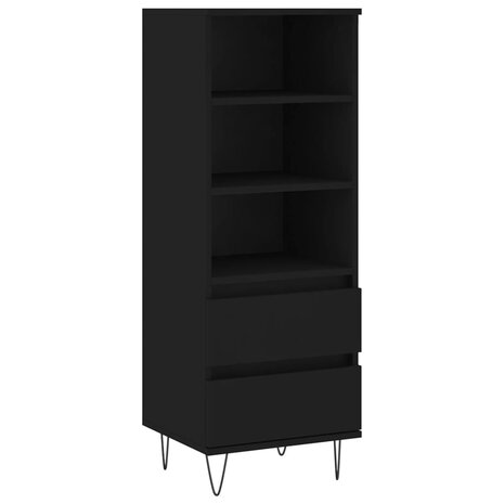 Hoge kast 40x36x110 cm bewerkt hout zwart 2