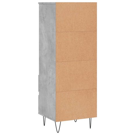 Hoge kast 40x36x110 cm bewerkt hout betongrijs 8