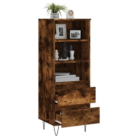 Hoge kast 40x36x110 cm bewerkt hout gerookt eiken 4